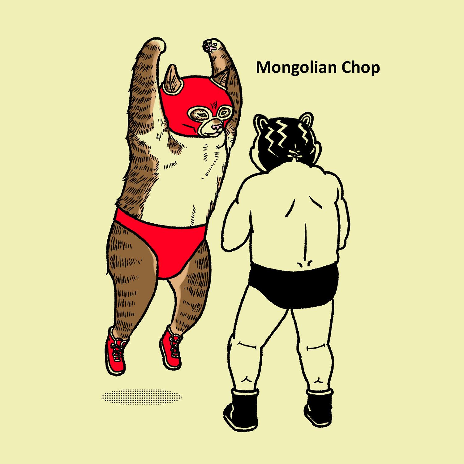 猫レスラーとレスラー猫