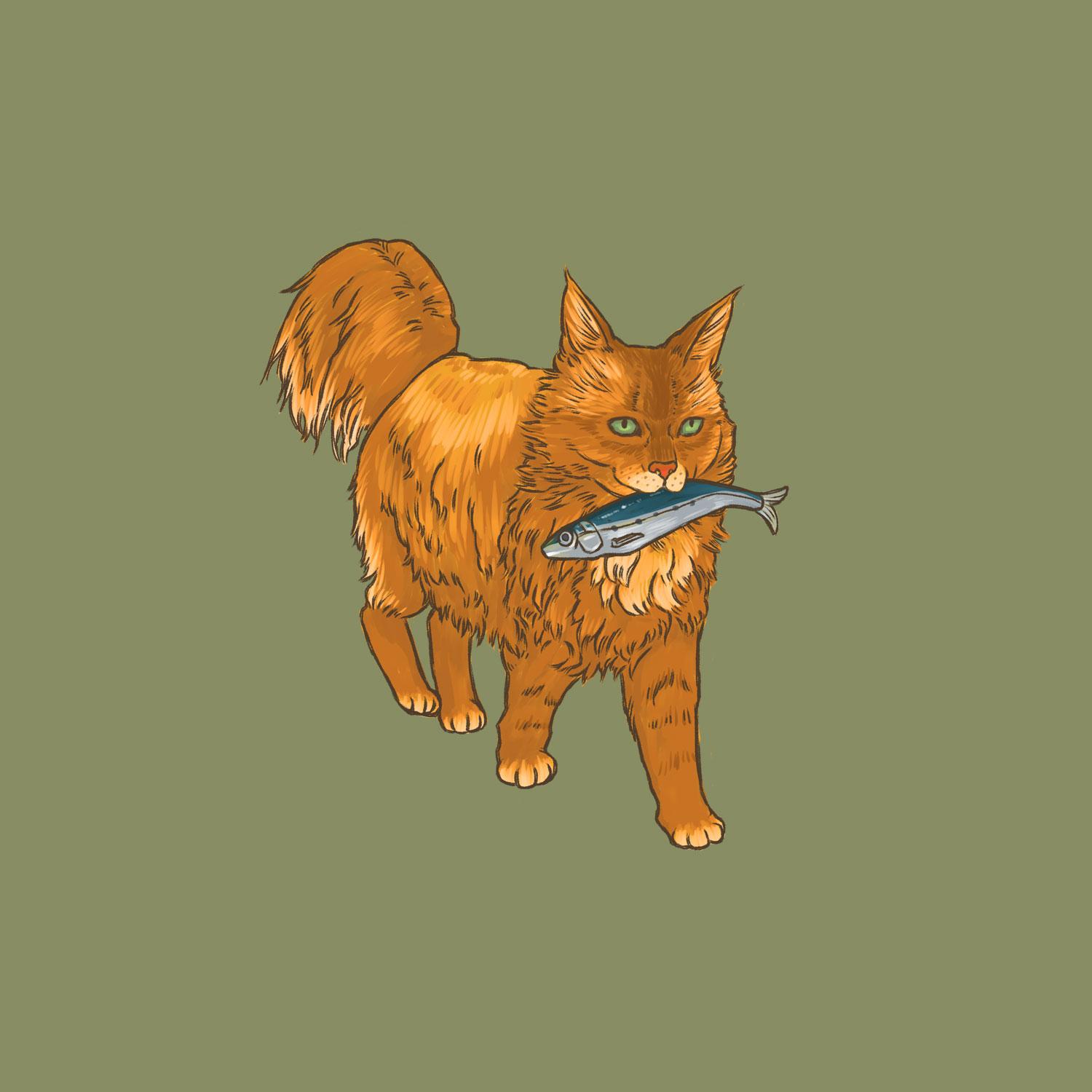 ピンナップガール、添え猫